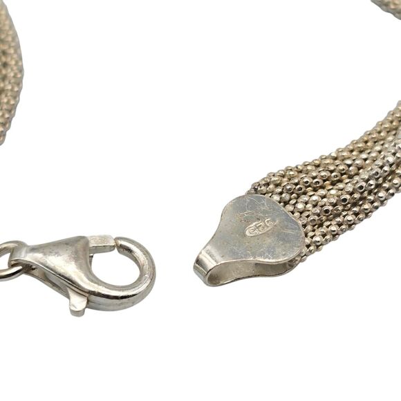 Vintage Bracelet Sterling Silver 925 Multichain Knot Italy 7" Length 6g - Picture 4 of 9
